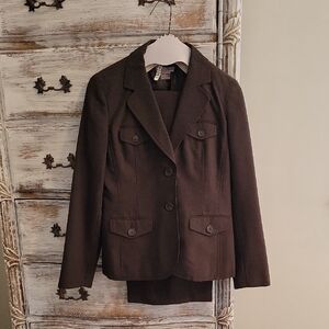Ann Taylor Dark Brown Women's Blazer and Pant Suit